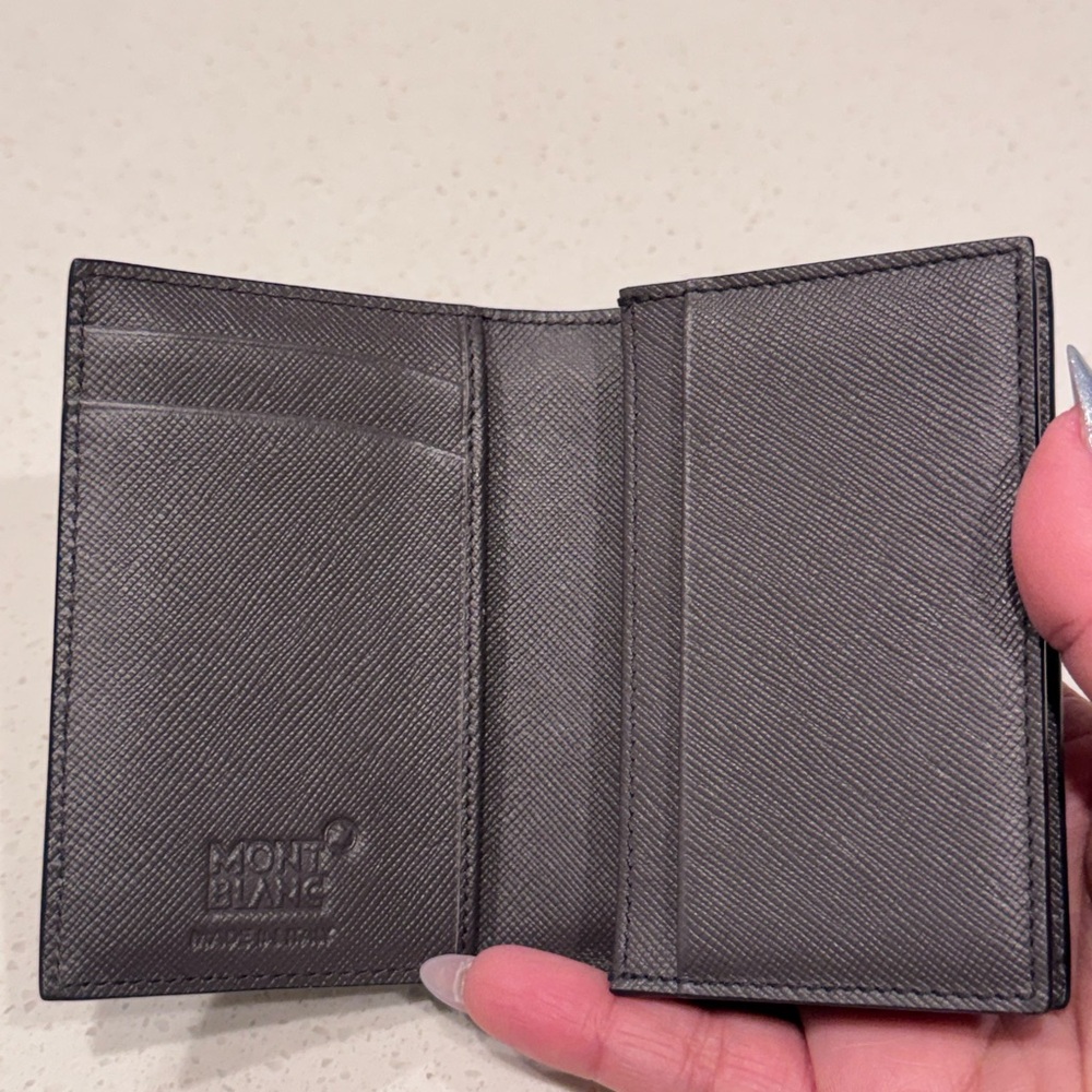 Authentic Montblanc Sartorial Leather Business Card Holder - Dark Grey - Picture 6 of 7